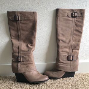 Vince Camuto Leather Wedge Boots *NWOT*